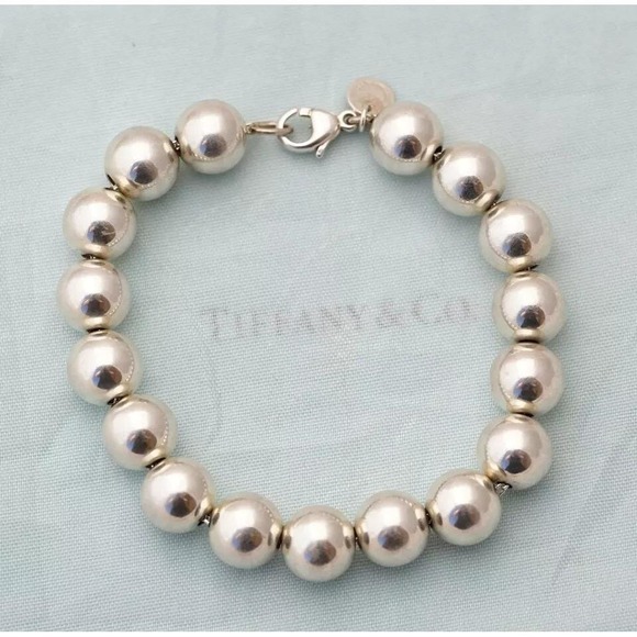 Tiffany & Co. Sterling Silver 10mm Ball Bead Beaded Hardwear‎ 7 3/8" Bracelet - Picture 4 of 6